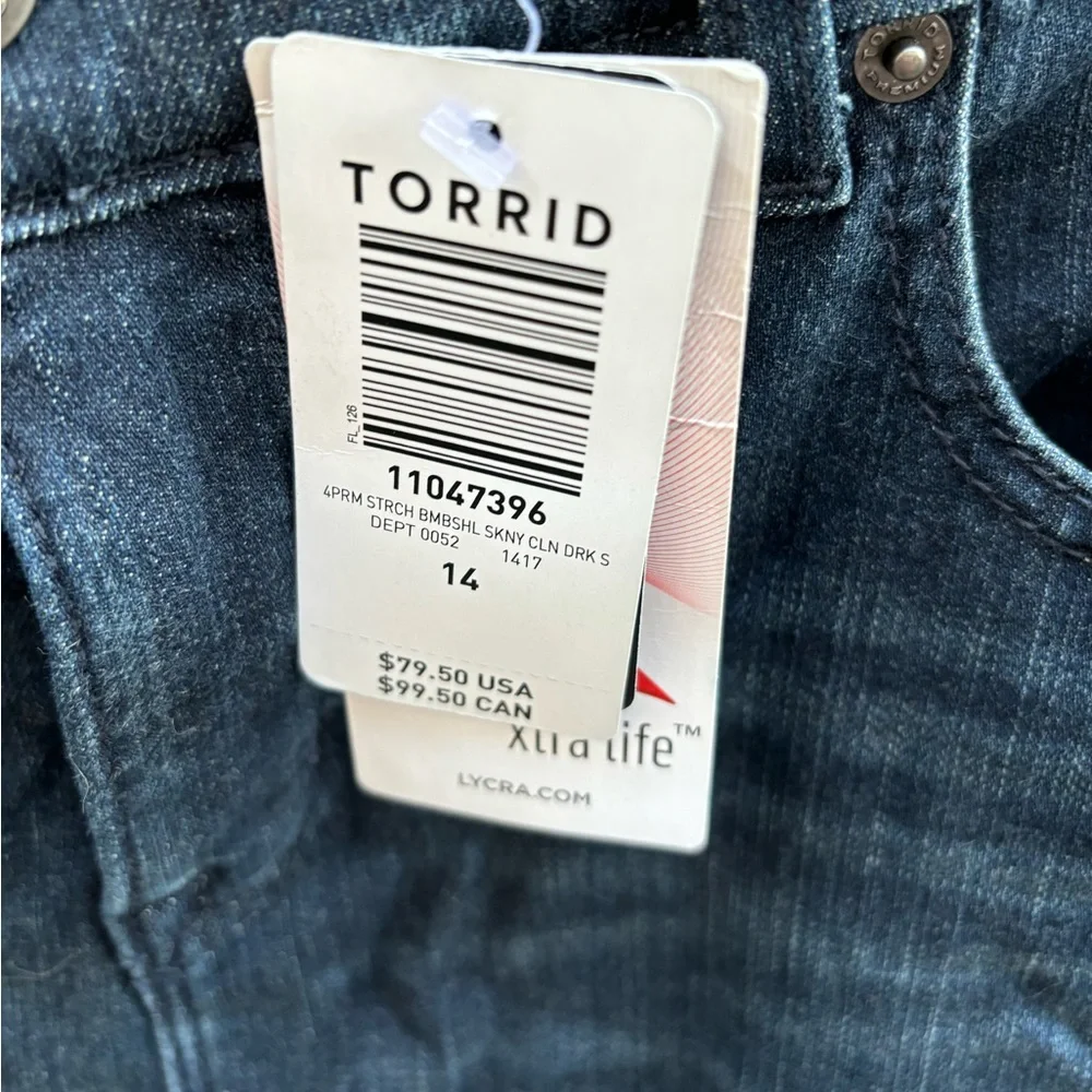 🎉NWT🎉 Torrid Premium Stretch Bombshell Skinny Sz 14s Jeans - Picture 3 of 9